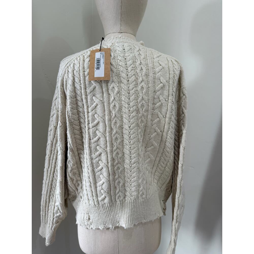 NWT Denimist Shadow $475 American Flag Sweater Women's S Ecru Slub Montauk - Picture 2 of 10